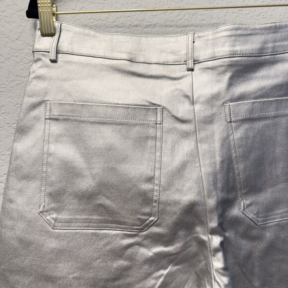 Edit By Nine Shining Star Women’s High Waist Silver Metallic Pants Size Large - Picture 8 of 16